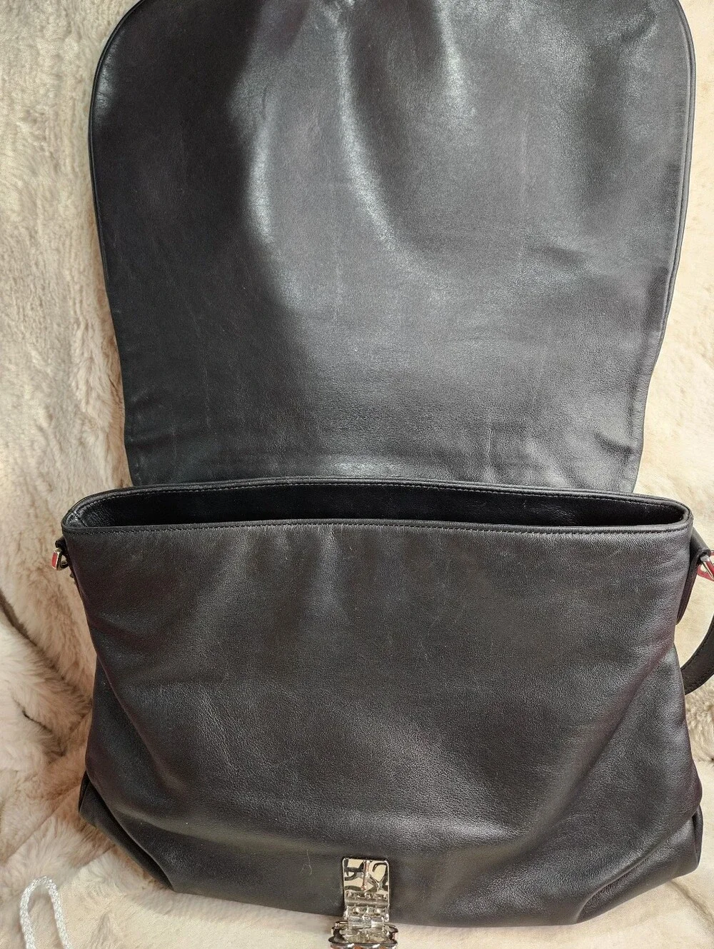2011 Louis Quatorze Black Leather Top-Handle Shoulder Bag